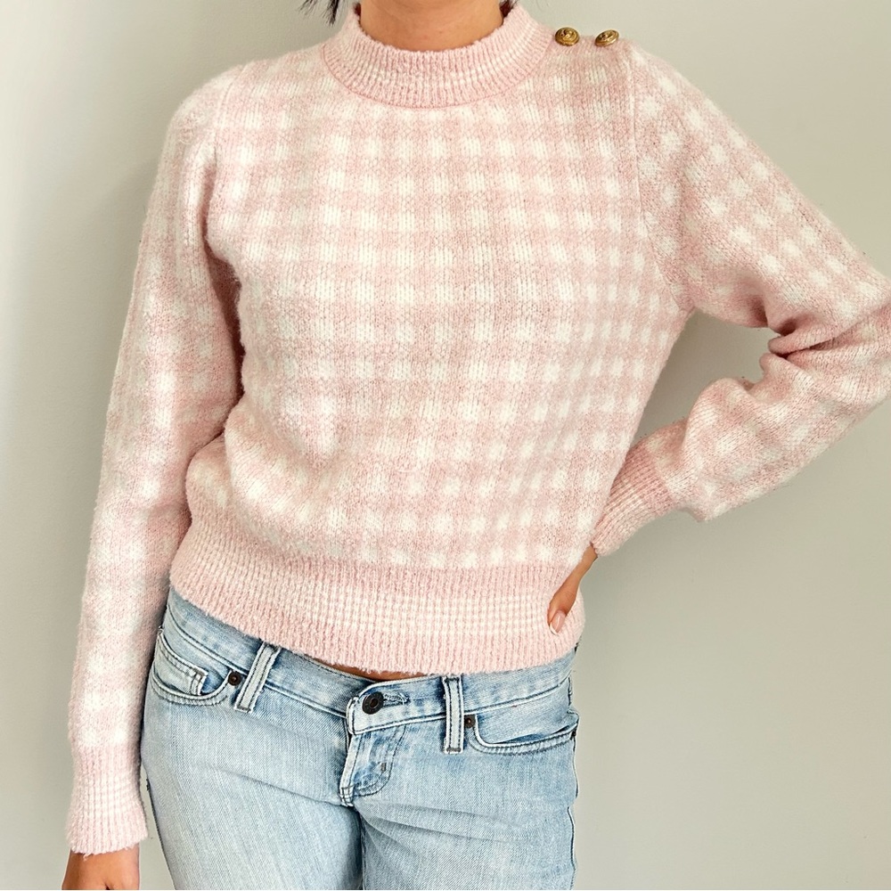 Mango Gingham Sweater / Size M *